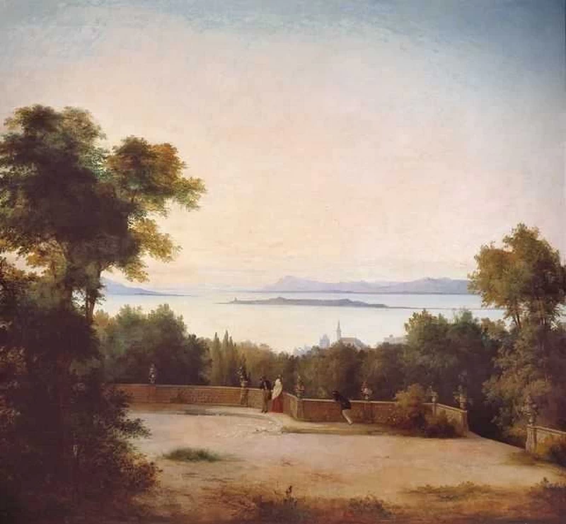 Paesaggio lacustre con figure, 1845 - Musei Civici, Reggio Emilia